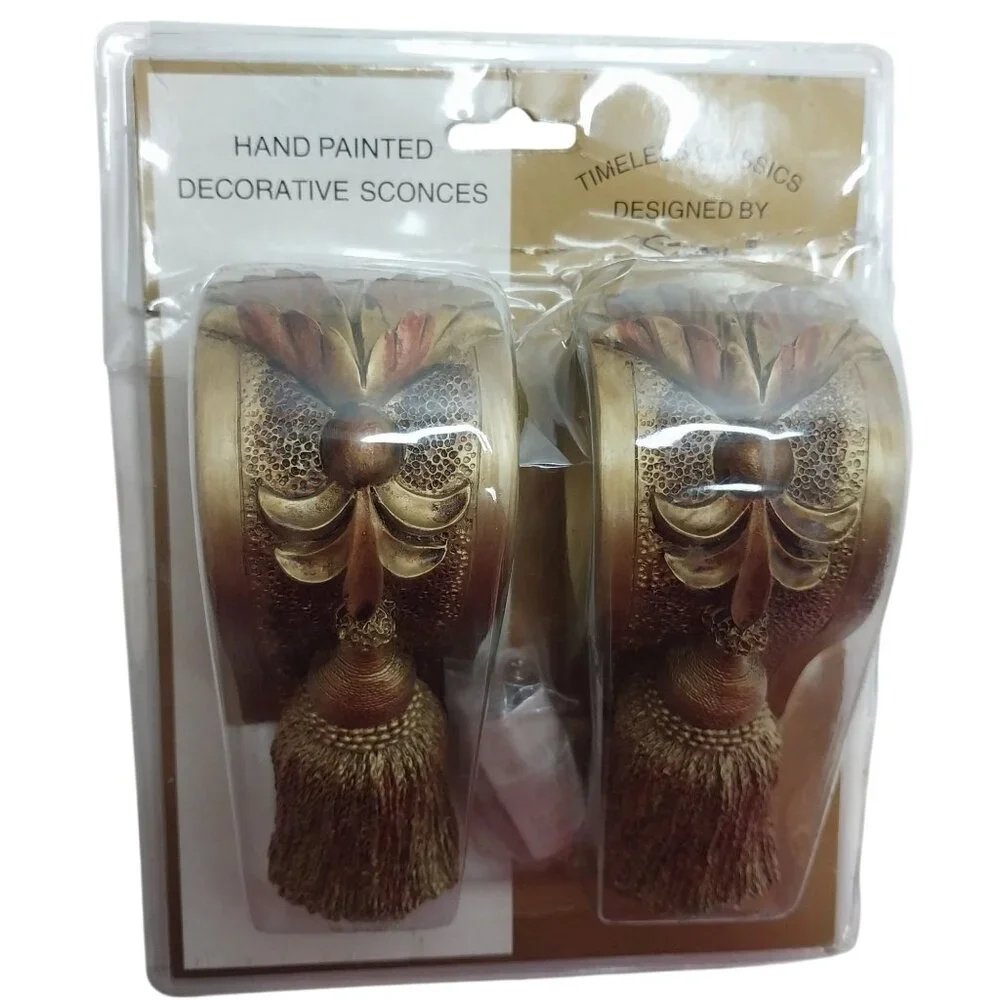 Vintage Curtain Drapery Sconces Tassel